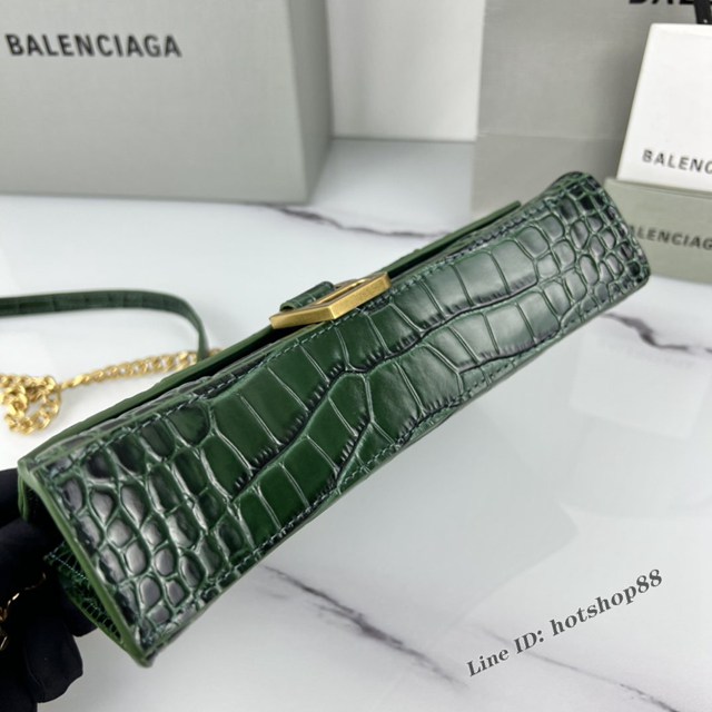 Balenciaga專櫃爆款鱷魚紋牛皮女包鏈條包 巴黎世家經典沙漏鏈條斜挎包 fyj1051